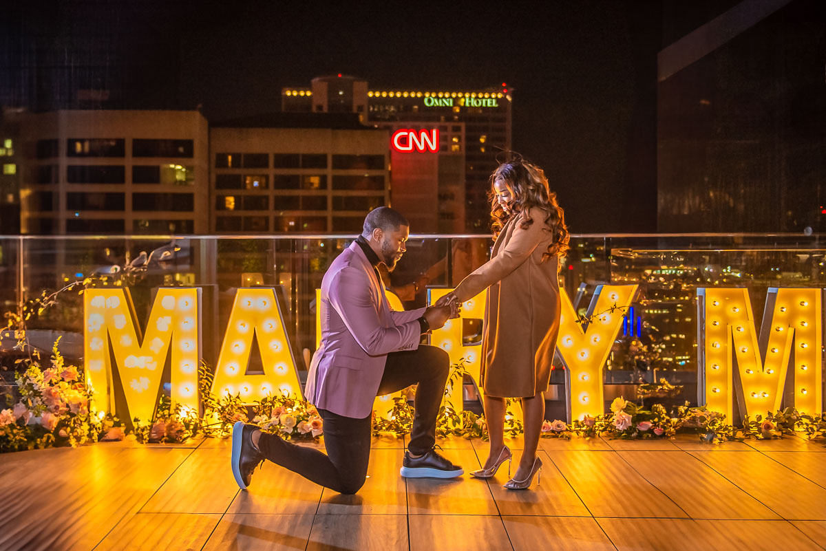 Atlanta Proposal Ideas on a rooftop