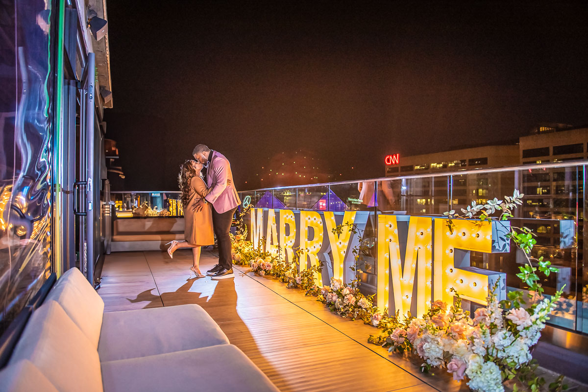 Atlanta Proposal Ideas on a rooftop