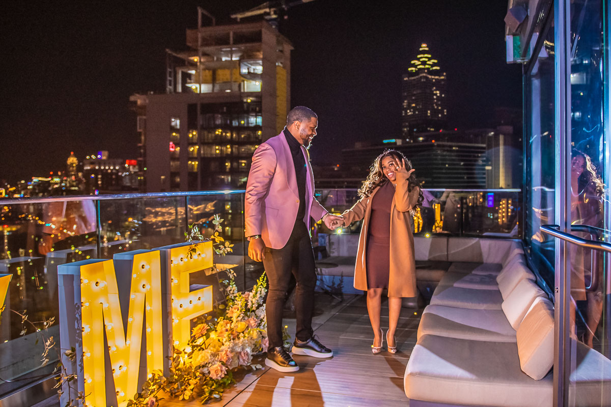 Atlanta Proposal Ideas on a rooftop