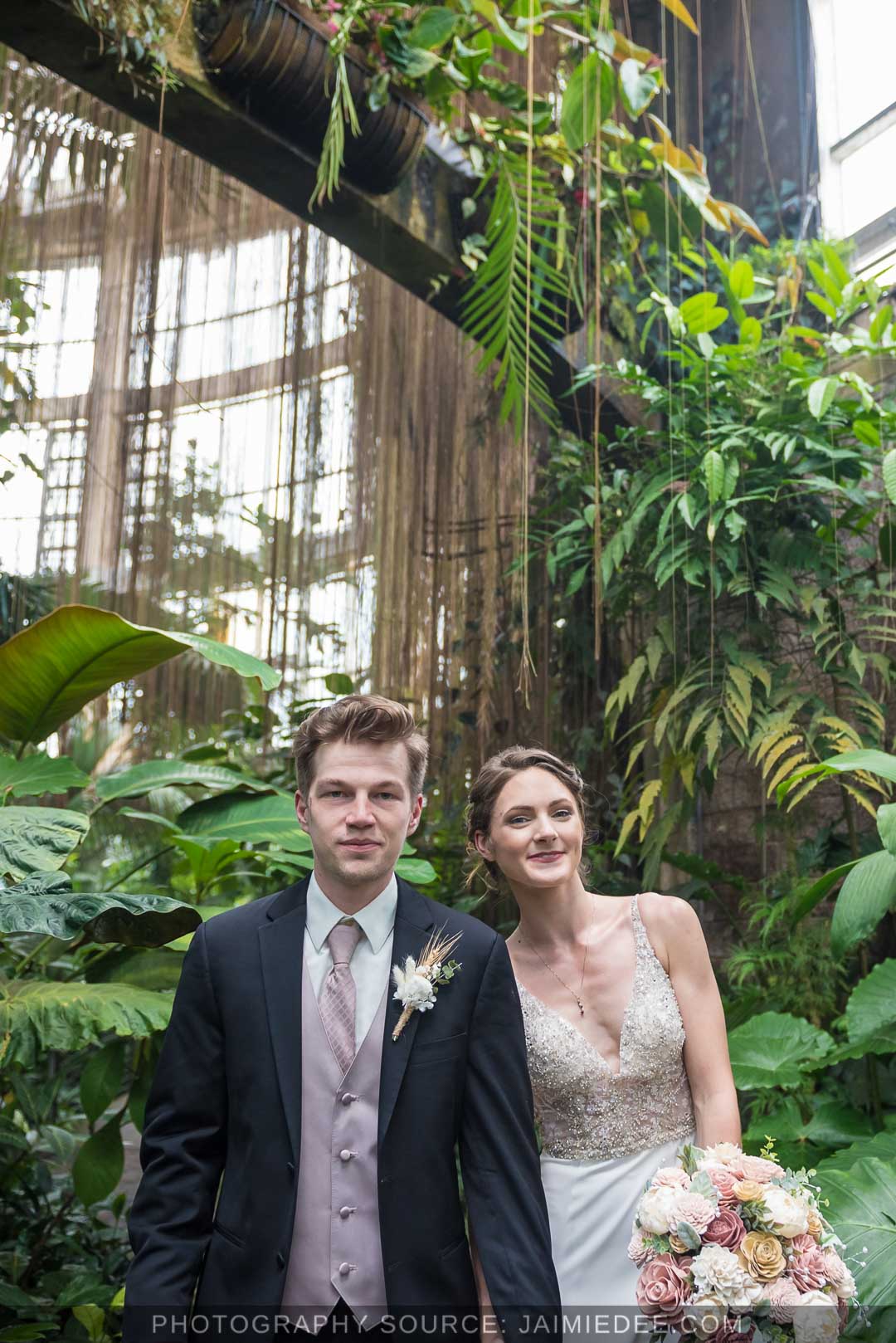 Tropical Rotunda - rainforest room - Atlanta Botanical Gardens Wedding Photos
