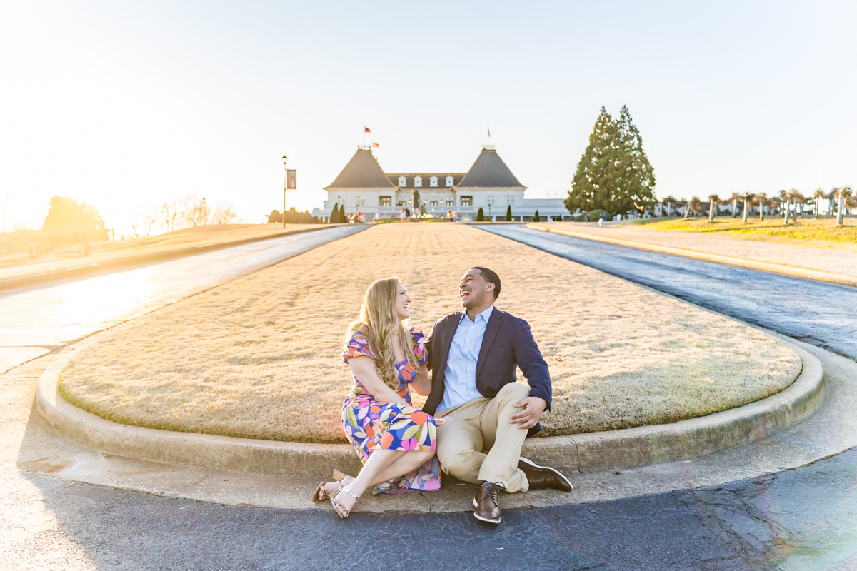 Front of Chateau Elan in early spring before grass is green