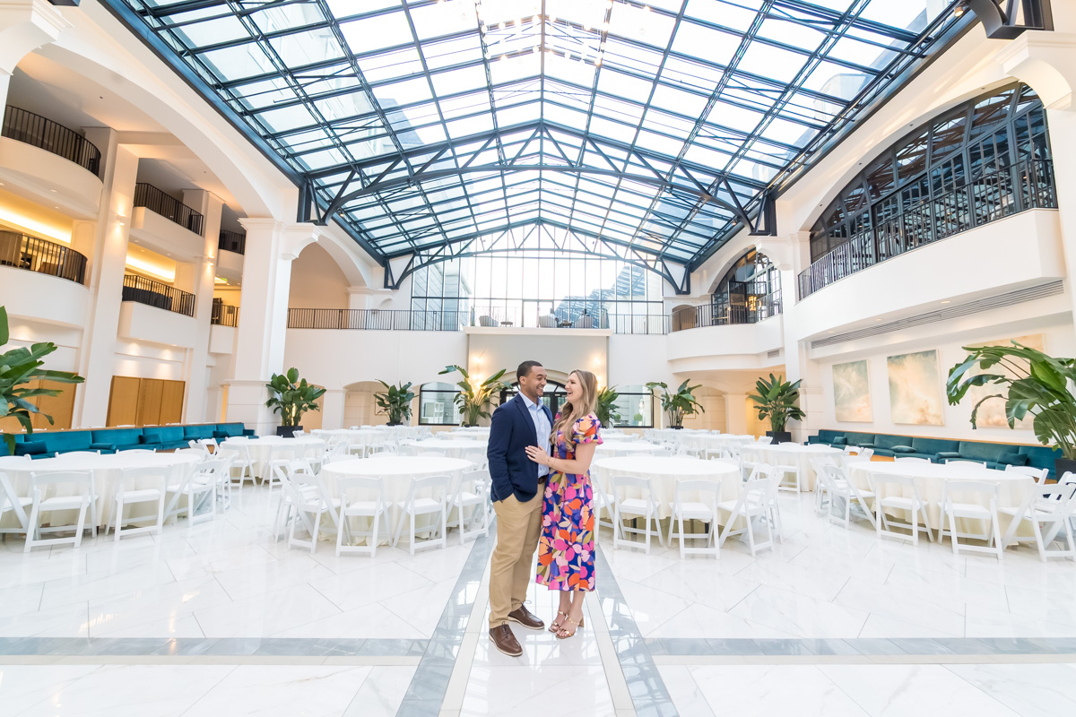 Engagement Proposal photos just outside Versailles Restaurant in the Atrium at Chateau Elan