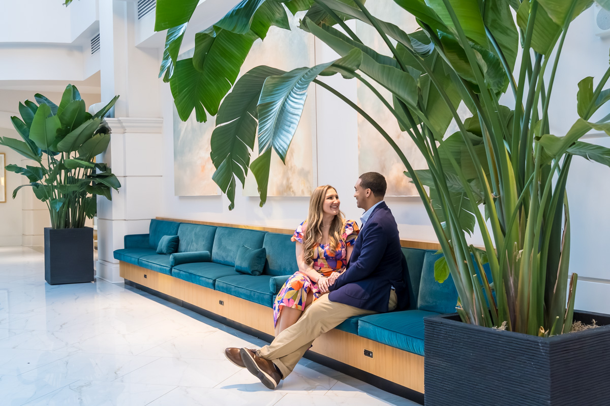 Chateau Elan palm trees inside the Atrium at main hotel lobby area