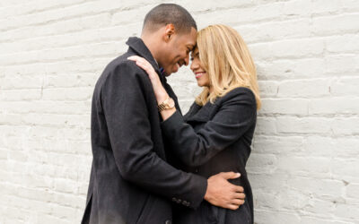 Cold Winter Day Engagement Photos at the Marietta Square