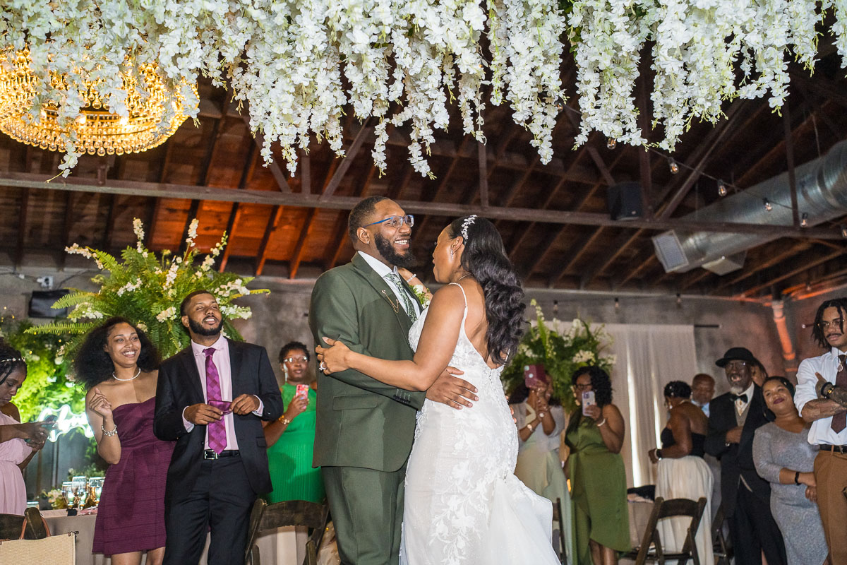 Black wedding photography at night