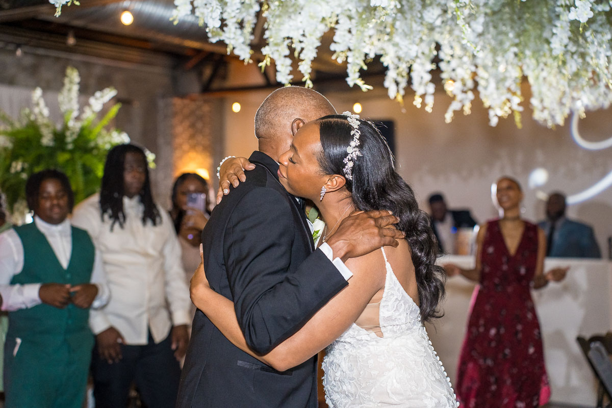 black wedding photography at night