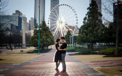 Centennial Park Engagement Photos: Capturing Love in the Heart of Atlanta