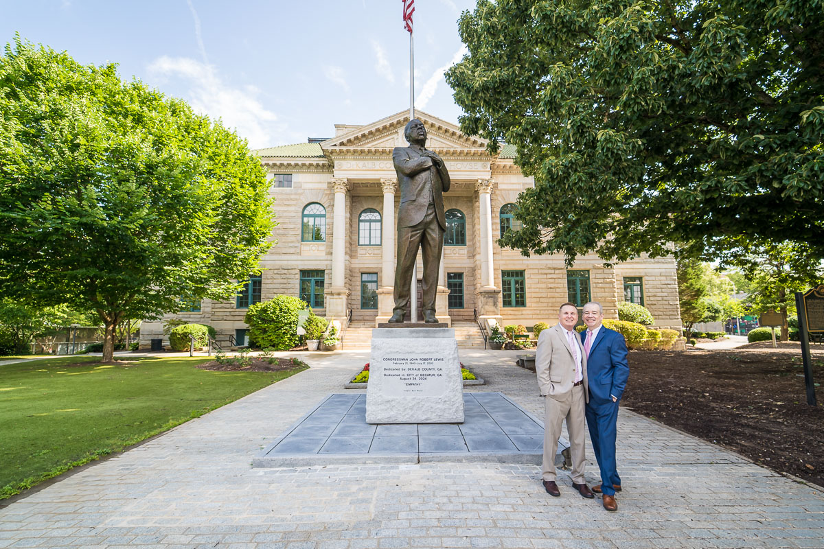 dekalb county courthouse wedding photos featuring gay couple