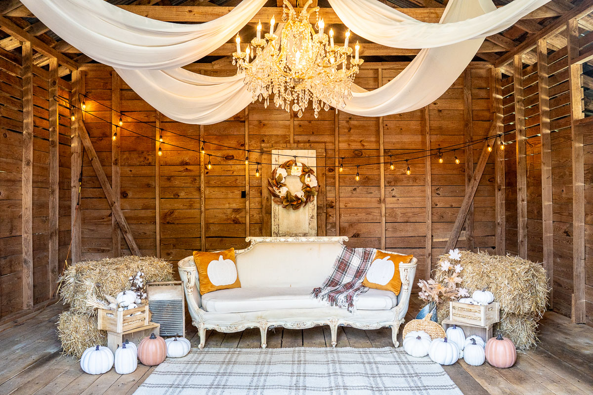 fall mini sessions - white pumpkin barn at Prospect Farms