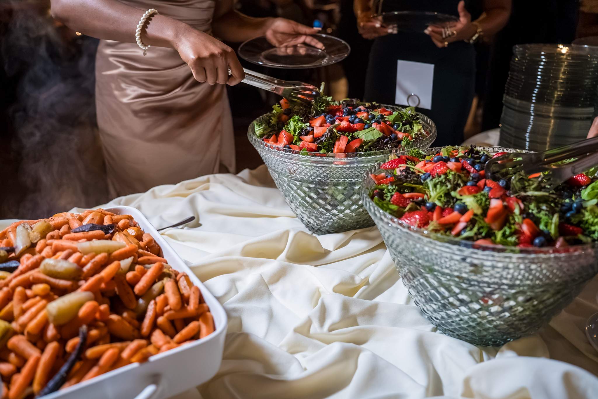 Reception buffet details at an Ivy Hall at Roswell Mill wedding