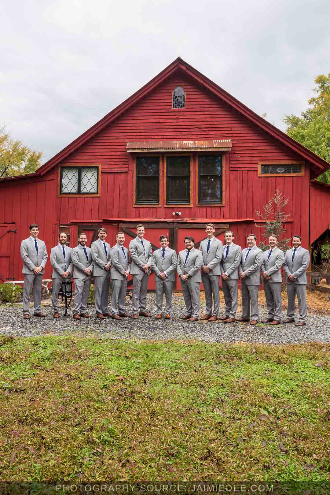 Ivy Hall Roswell Wedding Pictures - groomsmen, red barn