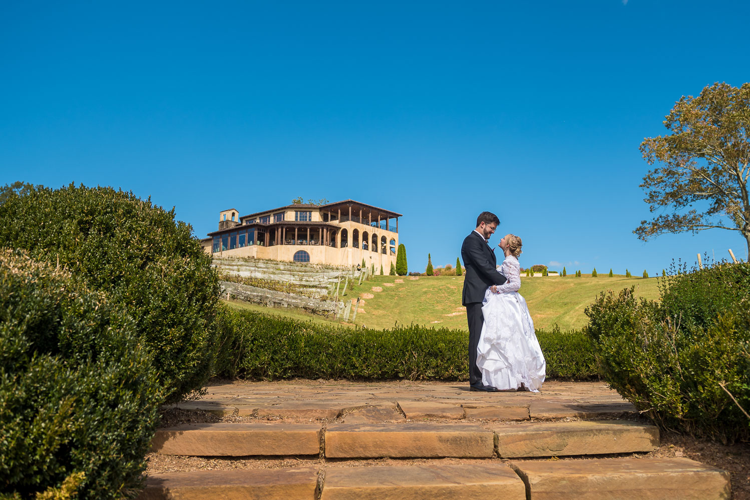 Montaluce Winery Wedding Photos with bride and groom