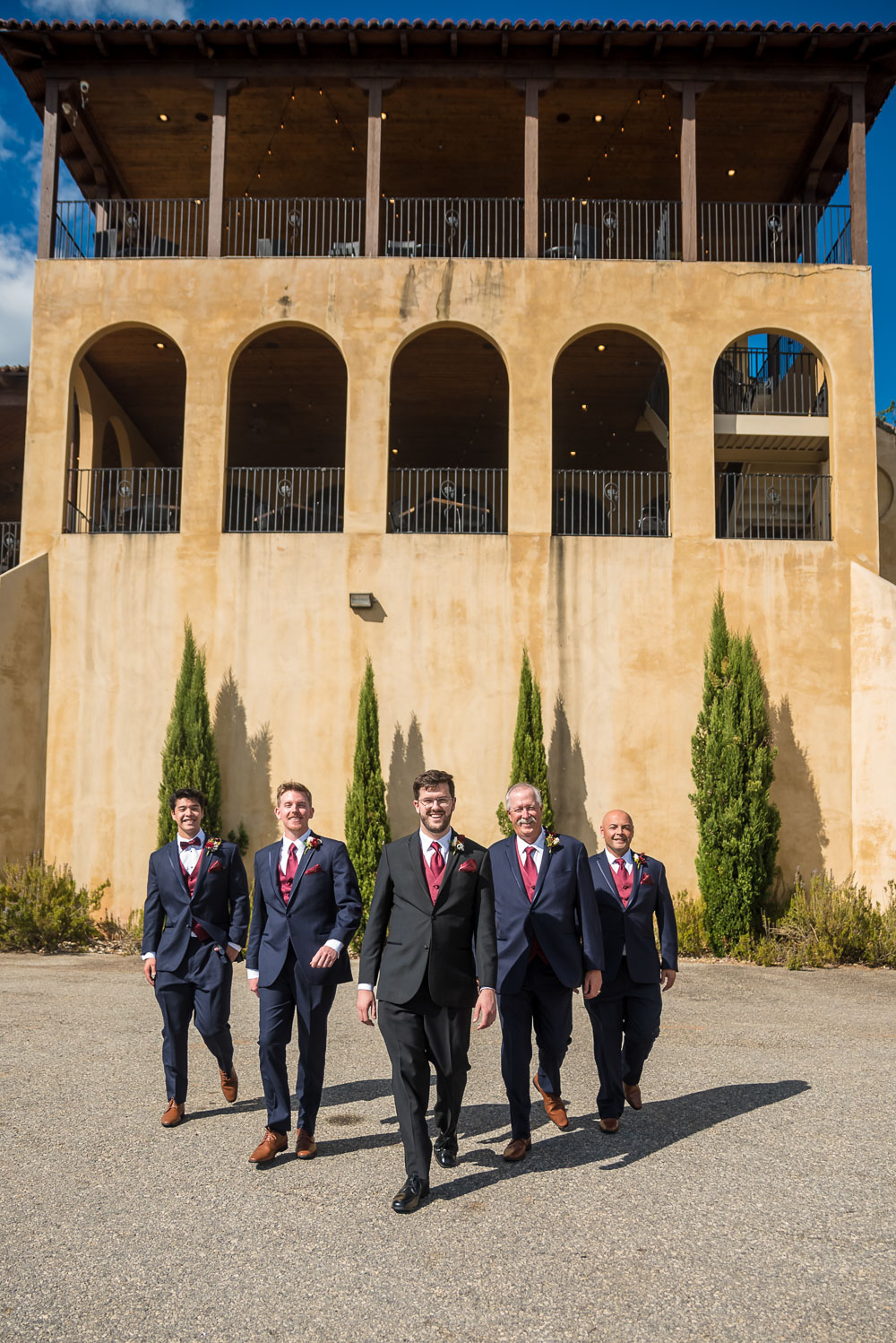 Montaluce Winery Wedding Photos with groom and groomsmen