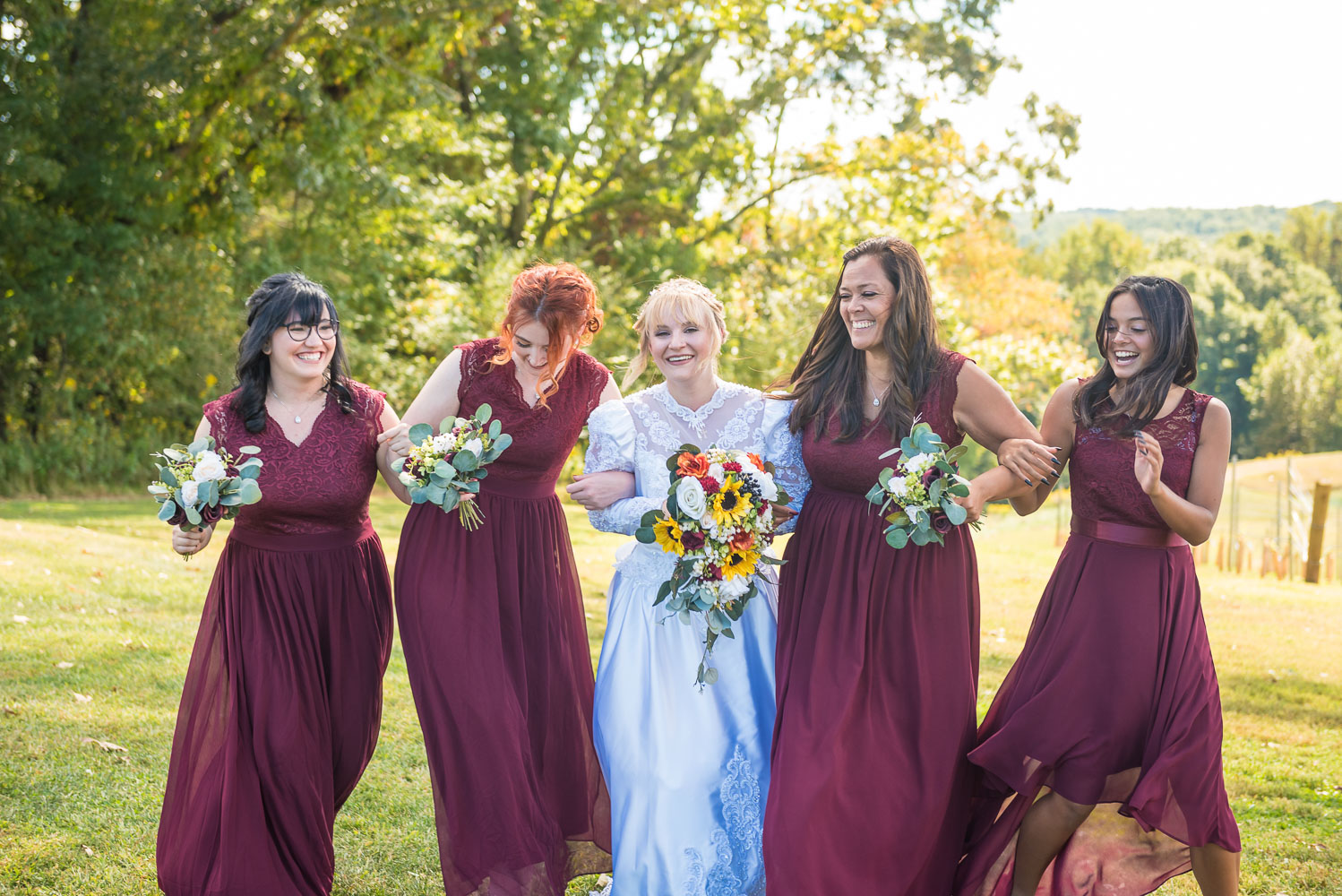 Montaluce Winery Wedding Photos with bride and bridesmaids