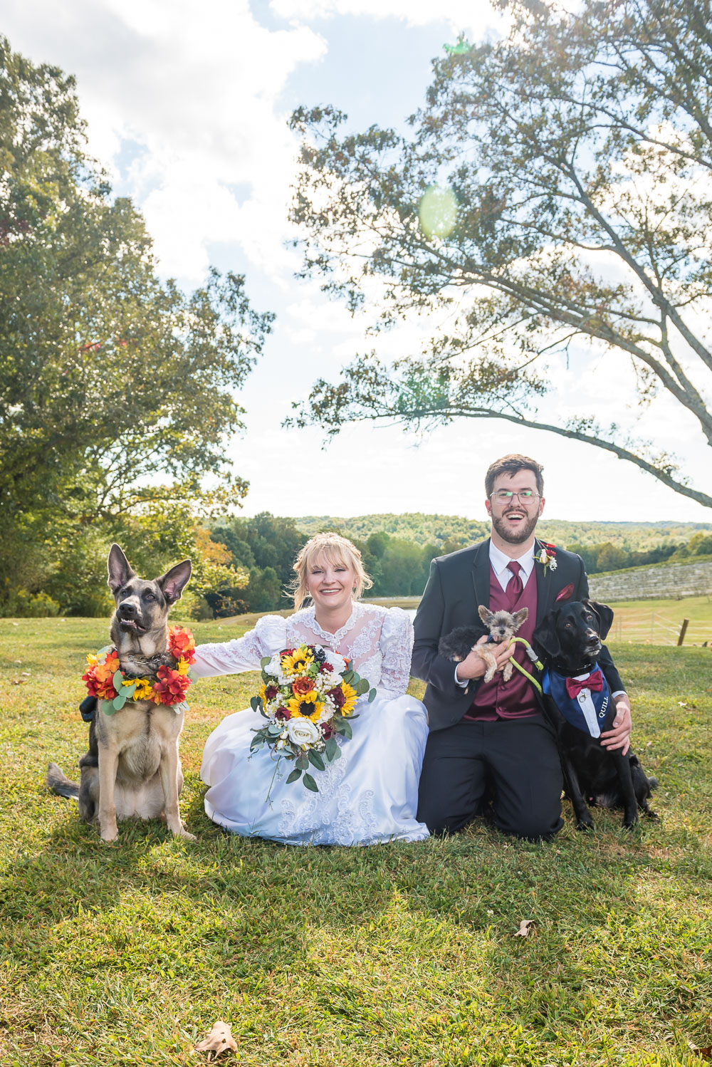 Montaluce Winery Wedding Photos with dogs