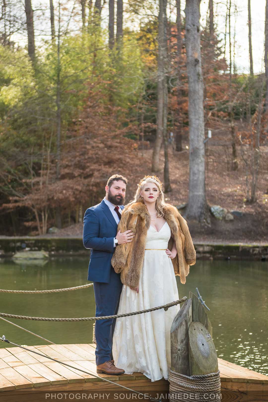 Rocky's Lake Estate Wedding Venue - Bride and Groom Portraits - couples portraits on lake