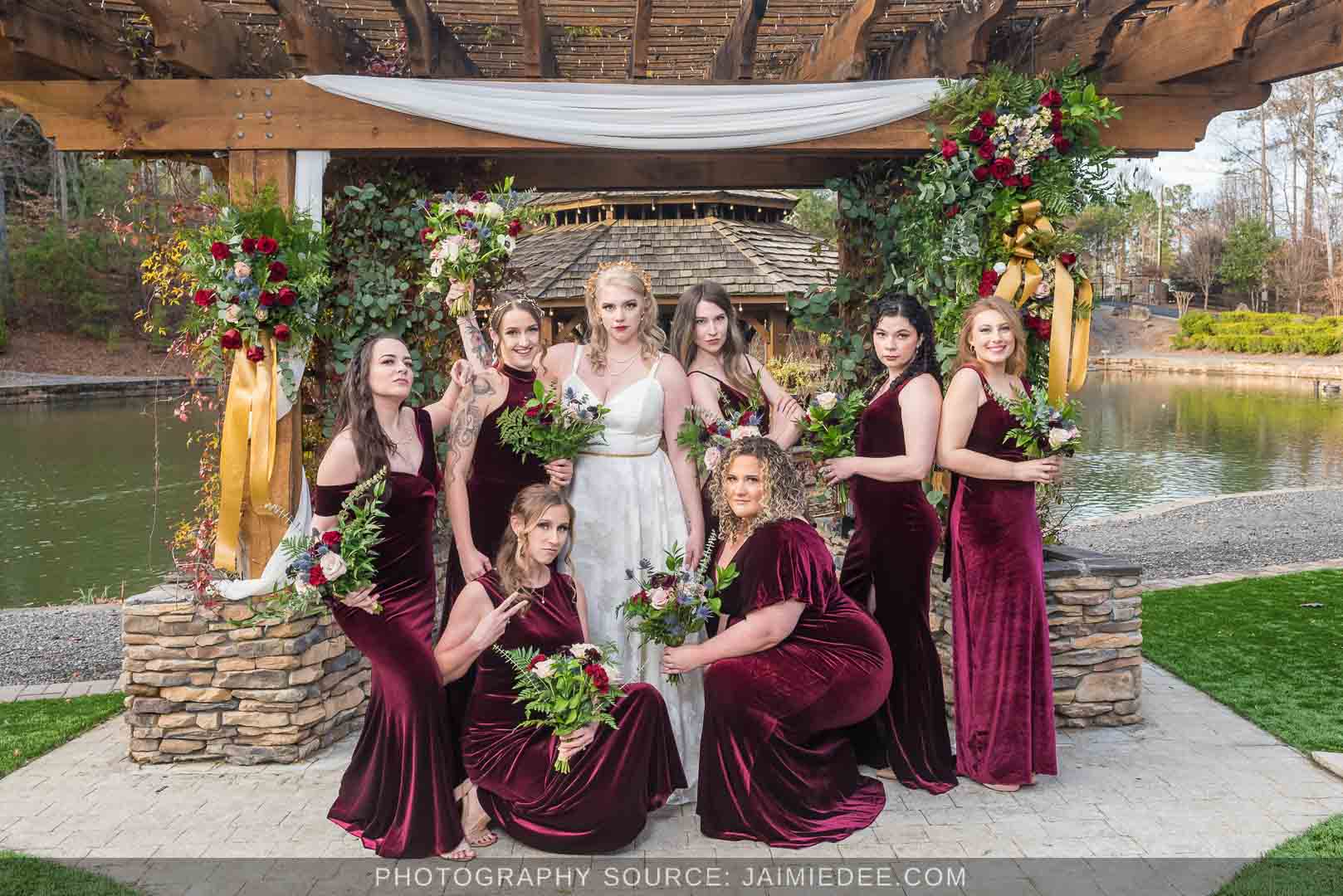 Rocky's Lake Estate Wedding Venue - bridal party portrait with bridesmaids