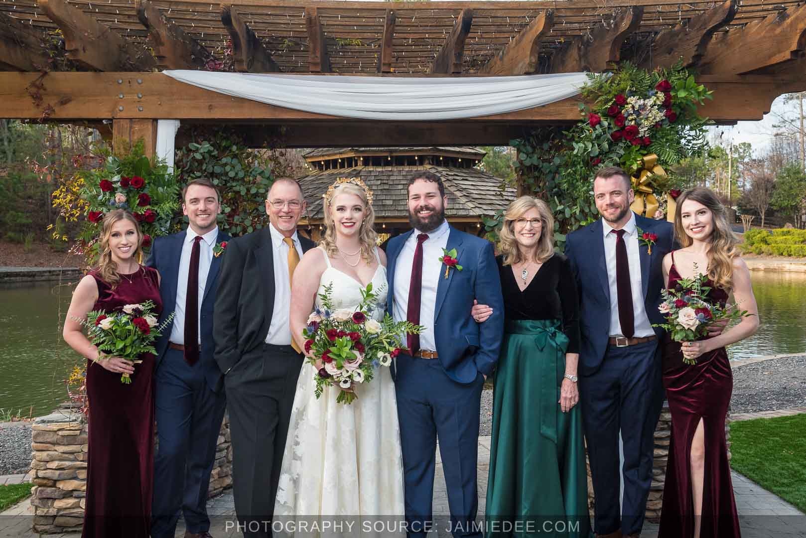 Rocky's Lake Estate Wedding Venue - family portraits with bride's family