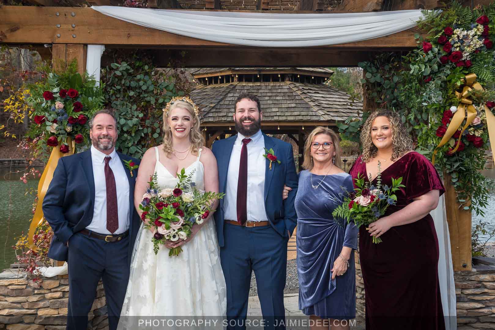 Rocky's Lake Estate Wedding Venue - family portraits with groom's family