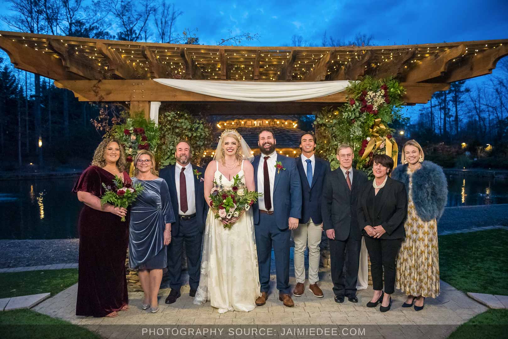 Rocky's Lake Estate Wedding Venue - family portrait with groom's family