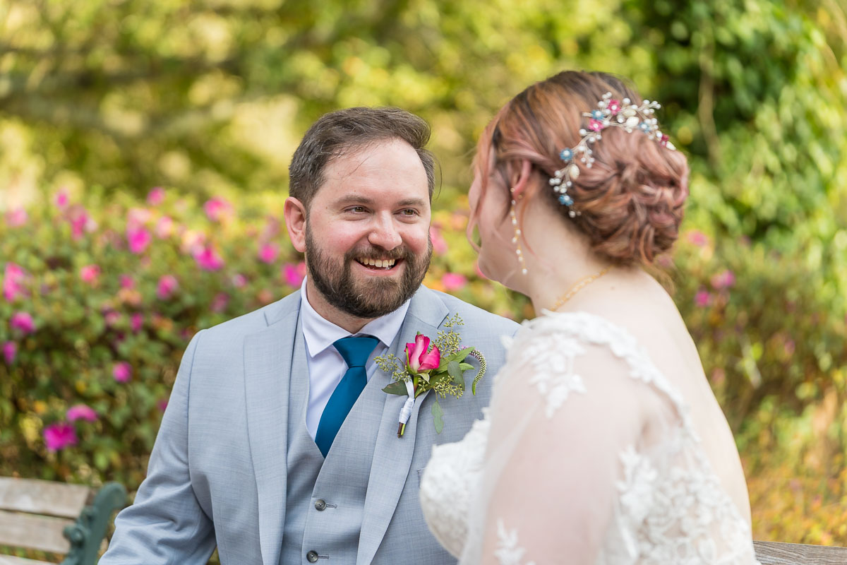 Roswell River Landing Landscaping with Purple Flowers Blooming in the Fall