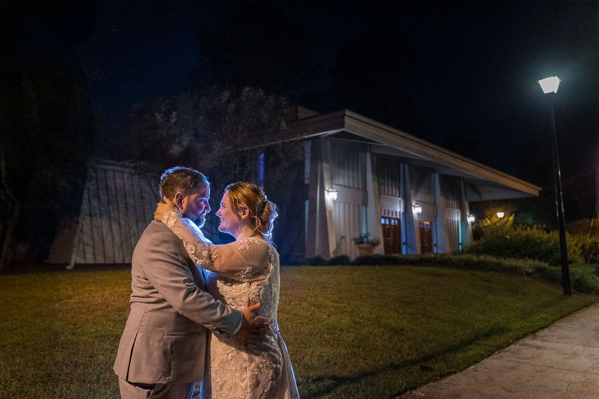 Roswell River Landing Wedding Photo at Night