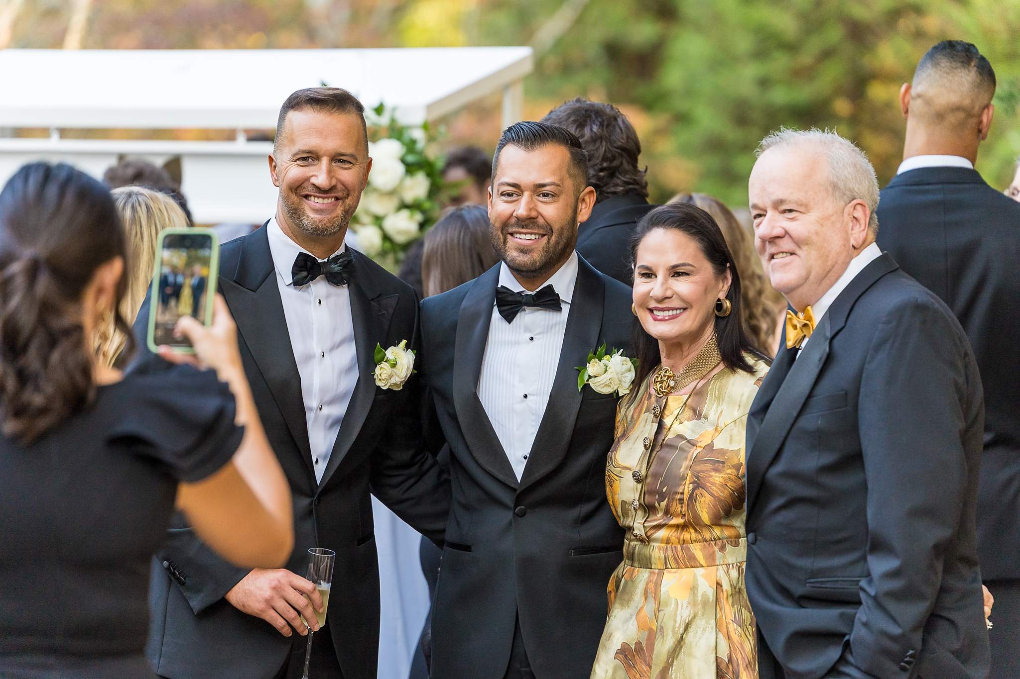 Guests greeting the couple after the ceremony at The Cedars in Acworth