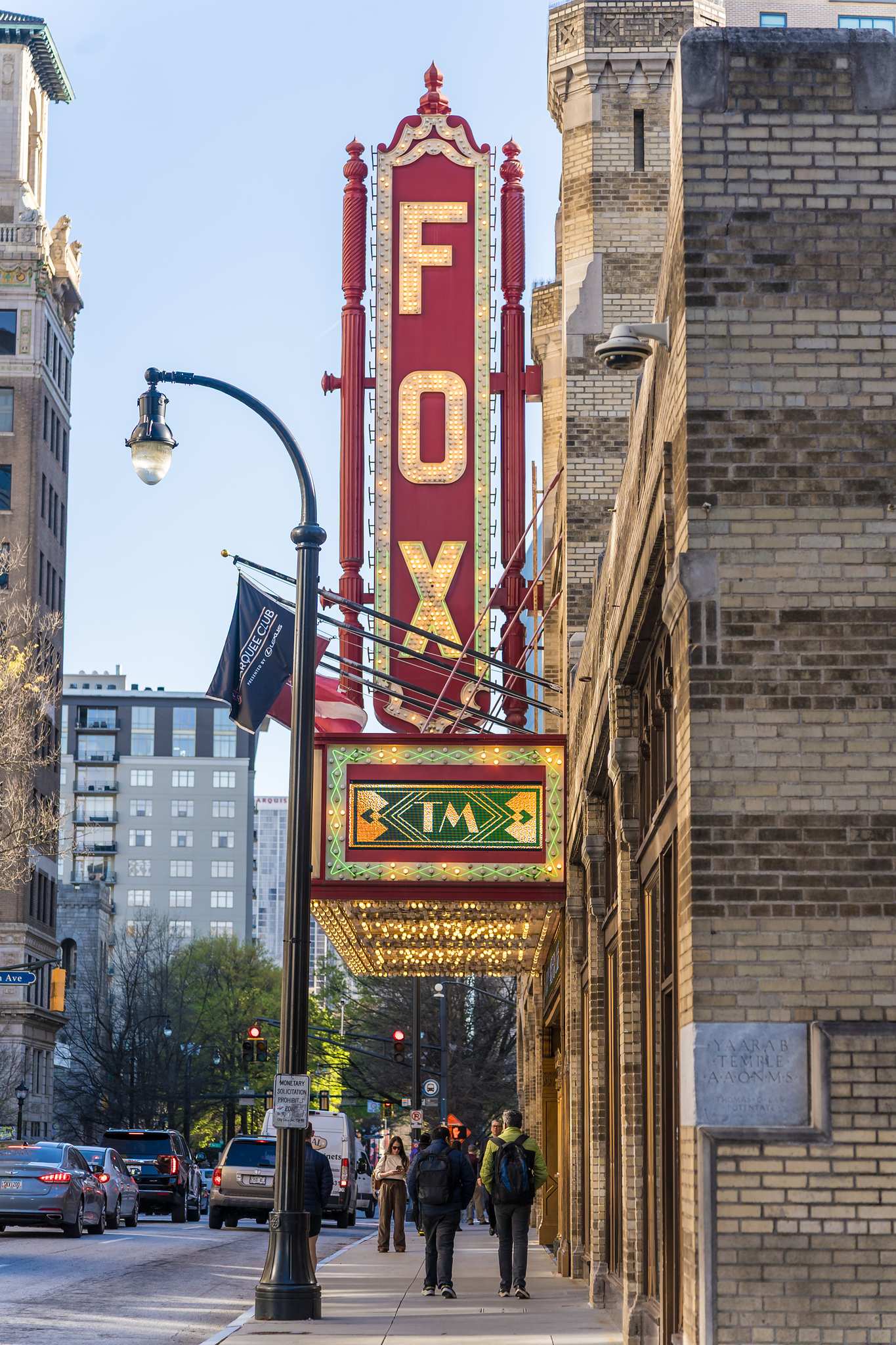 The Fox Theatre marquee and vertical sign on Peachtree Street in Midtown Atlanta