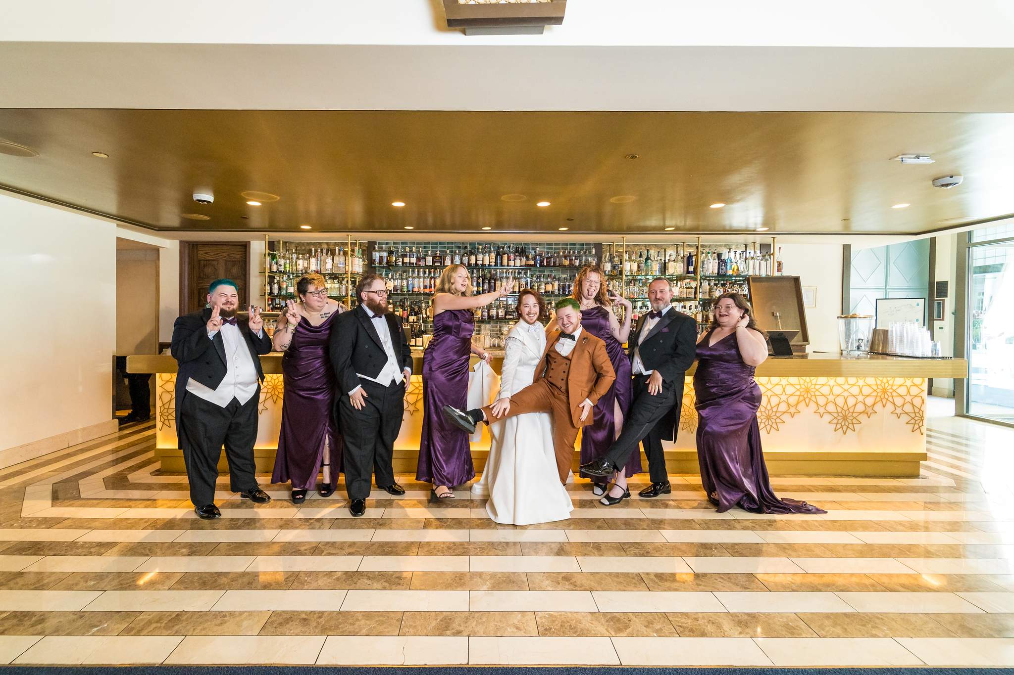 Wedding party at the Marquee Club bar at the Fox Theatre