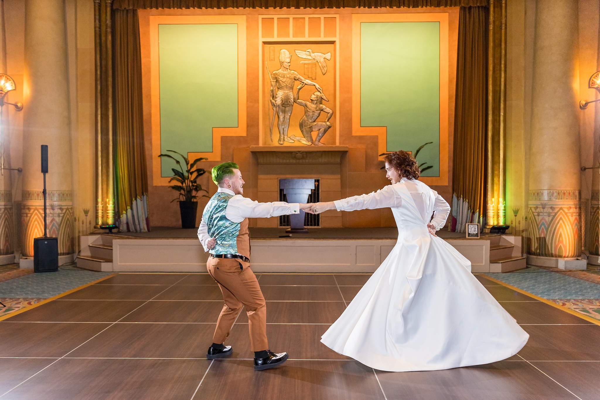 Couple dancing on the Egyptian Ballroom dance floor