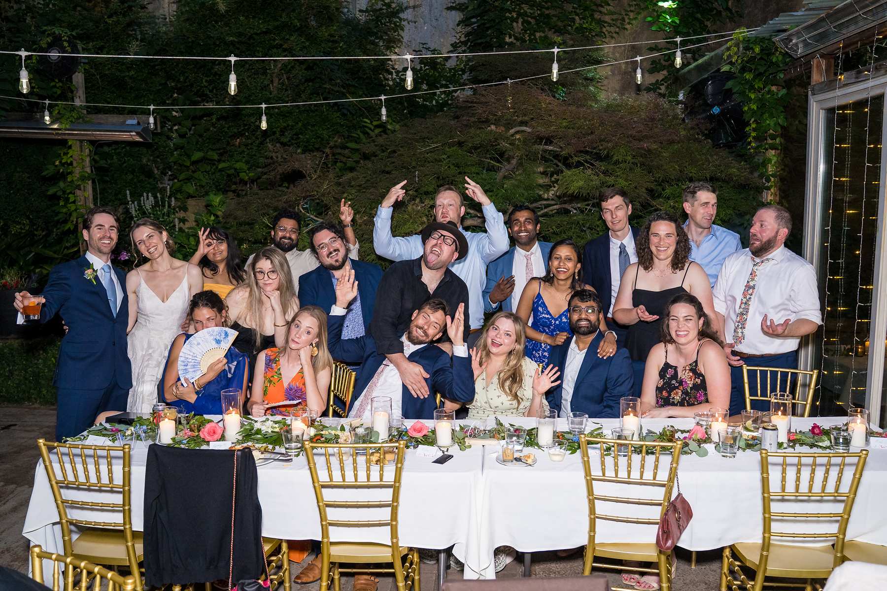 Guests cheering at the reception tables at Wahoo! Grill